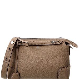 Fendi By The Way Medium Leather Shoulder Bag Women's Grey